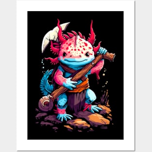 Axolotl Axe Posters and Art